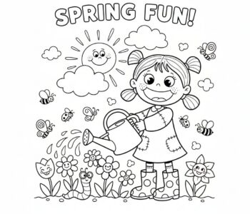 Mała ogrodniczka na wiosnę