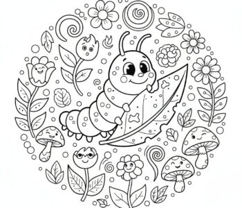 Gąsienica w wiosennej zieleni