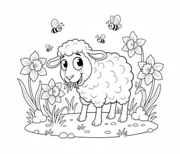 Jagnię na wiosennej łące