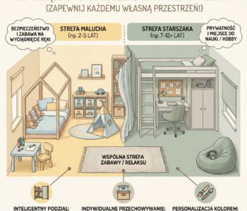 Jak urządzić pokój rodzeństwa w różnym wieku, żeby każdy miał swoją przestrzeń?