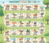 Infografika dla rodziców: Jak zorganizować rodzinny piknik od A do Z – praktyczny poradnik krok po kroku na udany wyja...