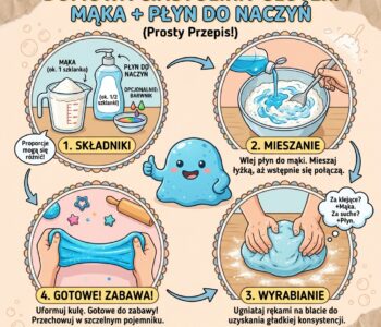 Jak zrobić domową ciastolinę/glutka (slime) z mąki i płynu do naczyń?