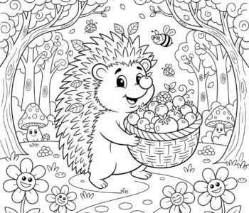 Jeż w wiosennym lesie