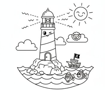 Latarnia morska nad brzegiem morza