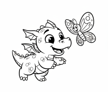 Przygoda małego smoka z motylem