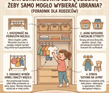 Jak zorganizować szafę dziecka, żeby samo mogło wybierać ubrania?
