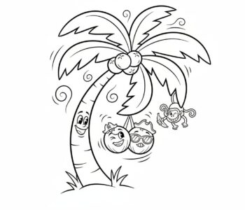 Tropikalna palma z kokosami