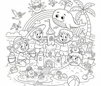 Letnie budowanie zamków na plaży