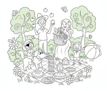 Rodzinny piknik w letnim parku