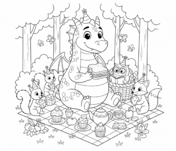 Smok i przyjaciele na leśnym pikniku