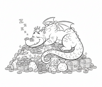 Śpiący smok na skarbie