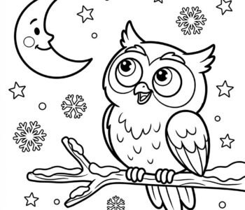 Sowa na śnieżnej gałęzi