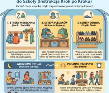 Jak przygotować „stację poranną” (buty, kurtki, plecaki), żeby wyjścia do szkoły były sprawniejsze?