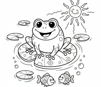 Żabka na lilii wodnej