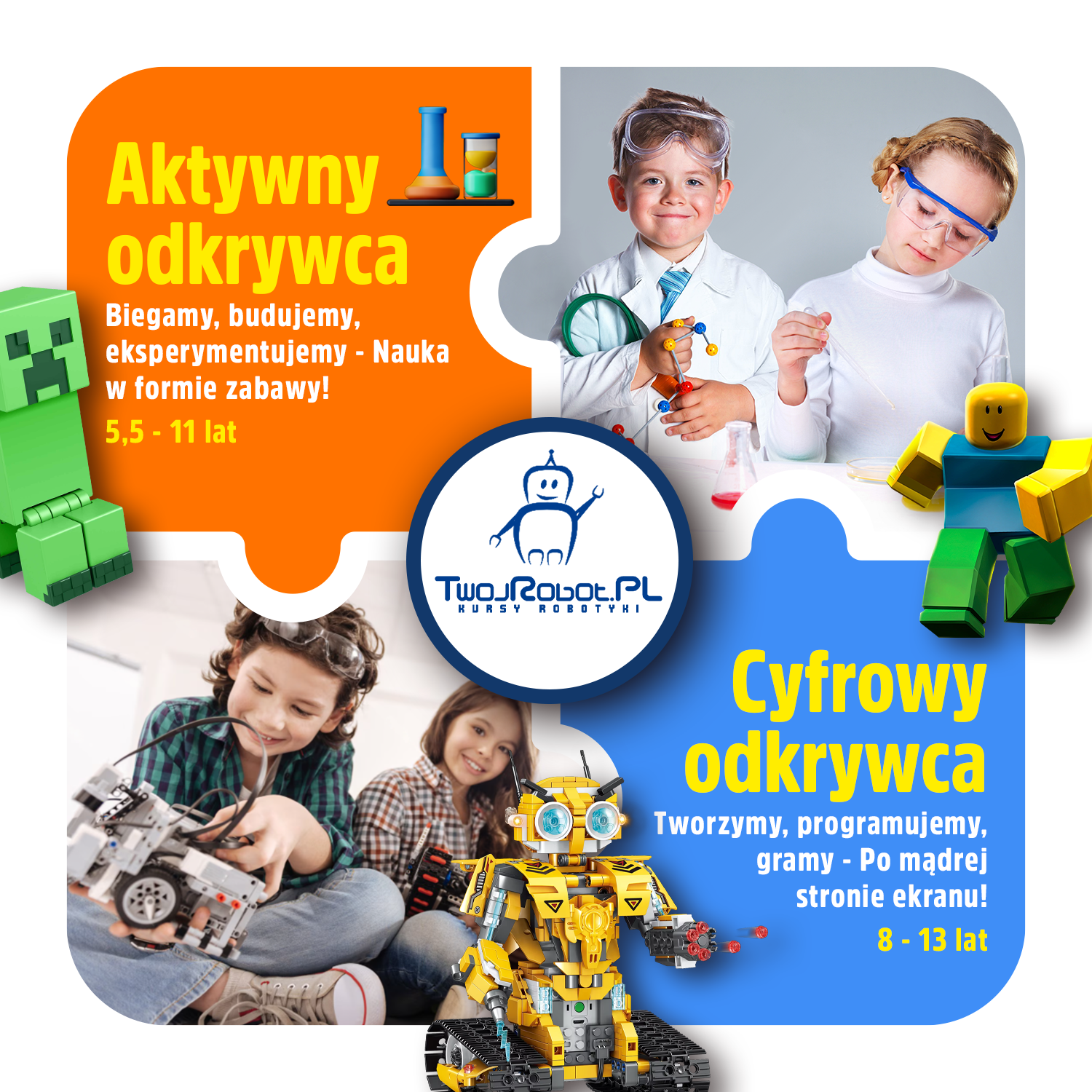 Półkolonie letnie 2026 TwojRobot – Minecraft, roboty i sport