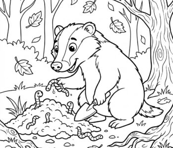 Borsuk w jesiennym lesie