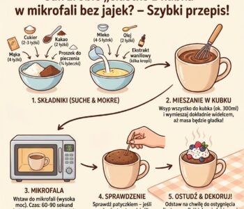 Jak zrobić „ciastko z kubka” w mikrofali bez jajek?
