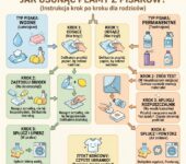 Infografika poradnikowa dla rodziców przedstawiająca skuteczne i sprawdzone domowe sposoby na to, jak szybko usunąć pl...