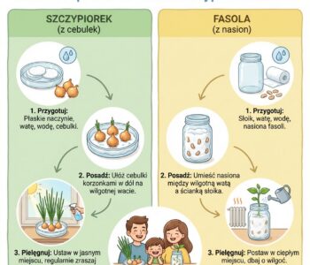 Jak wyhodować szczypiorek lub fasolę na wacie?