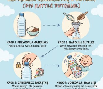 Jak zrobić grzechotkę z pustej butelki po wodzie i ryżu/kaszy?
