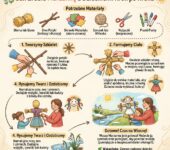 Infografika dla rodziców: Jak zrobić marzannę z dzieckiem krok po kroku – prosta instrukcja wykonania tradycyjnej kuk...