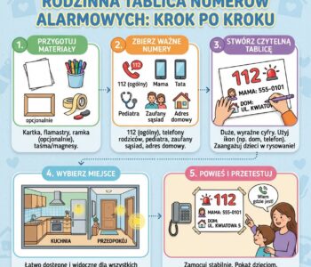 Jak zrobić rodzinną tablicę „numery alarmowe” i powiesić ją w domu?
