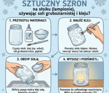 Jak zrobić sztuczny szron na słoiku (lampionie), używając soli gruboziarnistej i kleju?