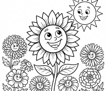 Słonecznik w jesiennym ogrodzie