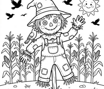 Strach na wróble na polu kukurydzy