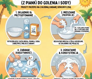 Jak zrobić „śnieg” w środku lata z pianki do golenia i sody?