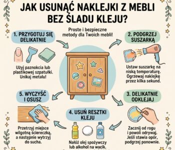 Jak usunąć naklejki z mebli bez śladu kleju?