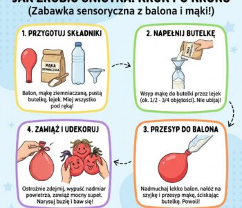 Jak zrobić „gniotka” z balona i mąki ziemniaczanej?