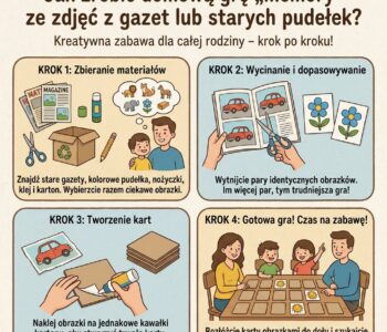 Jak zrobić domową grę „memory” ze zdjęć z gazet lub starych pudełek?