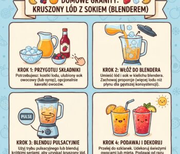 Jak zrobić domowe granity (kruszony lód z sokiem) przy użyciu blendera i lodu?