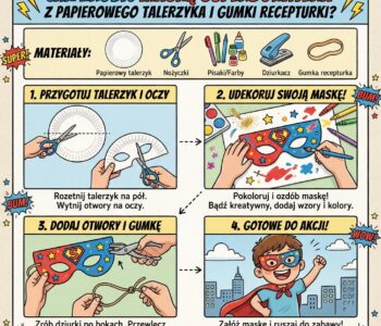 Jak zrobić maskę superbohatera z papierowego talerzyka i gumki recepturki?