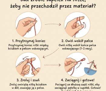 Jak zrobić supełek na nitce, żeby nie przechodził przez materiał?