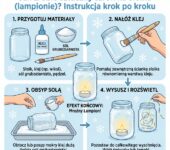 Infografika dla rodziców: Jak zrobić sztuczny szron na słoiku z soli i kleju. Instrukcja DIY na zimowy lampion krok po ...