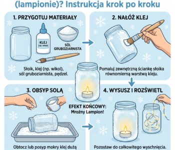 Jak zrobić sztuczny szron na słoiku (lampionie), używając soli gruboziarnistej i kleju?