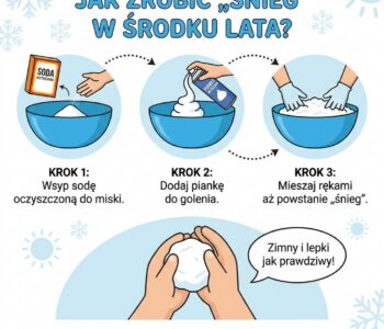 Jak zrobić „śnieg” w środku lata z pianki do golenia i sody?