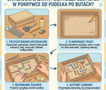 Jak zrobić labirynt dla kulek lub autek w pokrywce od pudełka po butach?