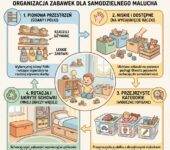 Infografika: Jak zorganizować zabawki w małym pokoju dziecka, by wspierać samodzielność i łatwy dostęp do ulubionyc...