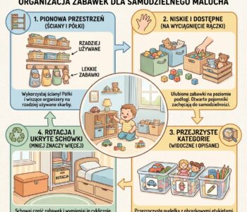 Jak zorganizować zabawki w małym pokoju, żeby dziecko samo po nie sięgało?