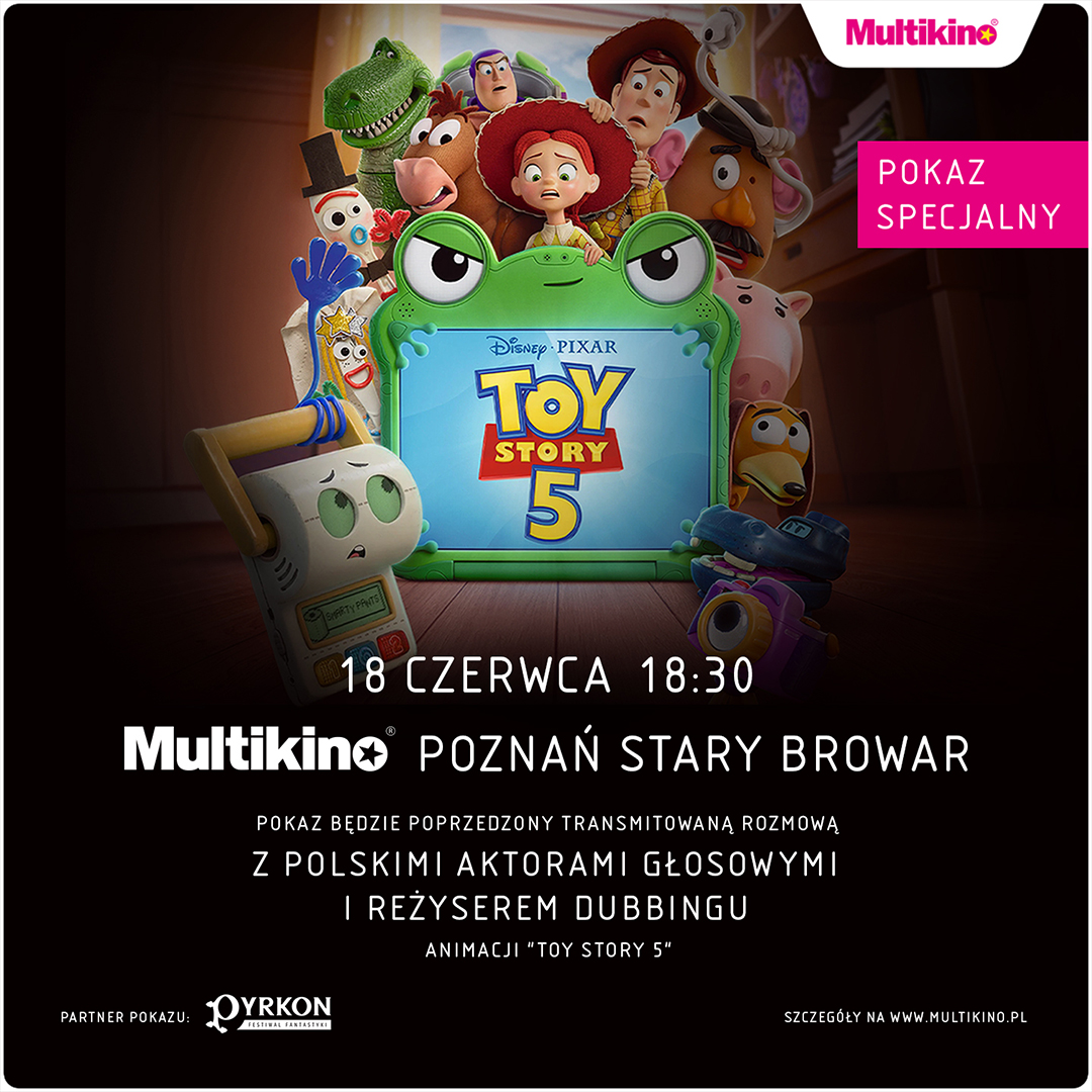 Bohaterowie Toy Story 5 spotkają się z fanami w Poznaniu. Wyjątkowy pokaz specjalny w Multikinie Stary Browar