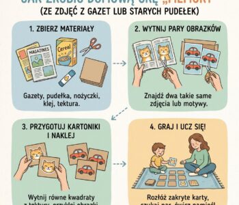 Jak zrobić domową grę „memory” ze zdjęć z gazet lub starych pudełek?