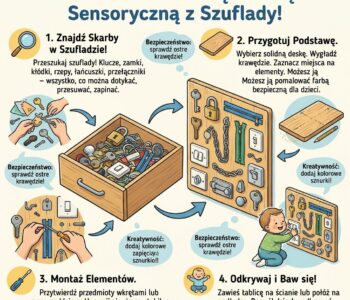 Jak zrobić domową tablicę sensoryczną z tego, co jest w szufladzie (klucze, zamki, rzepy)?