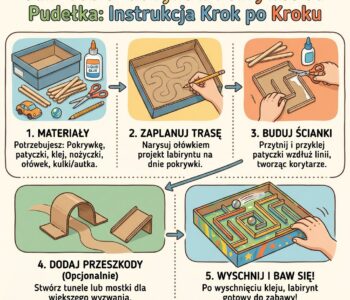 Jak zrobić labirynt dla kulek lub autek w pokrywce od pudełka po butach?