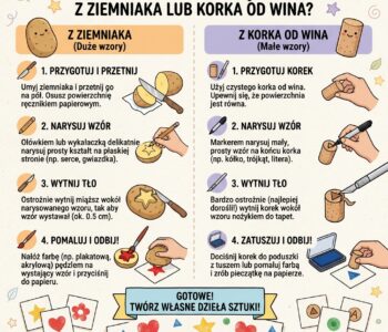 Jak zrobić pieczątki z ziemniaka lub korka od wina?