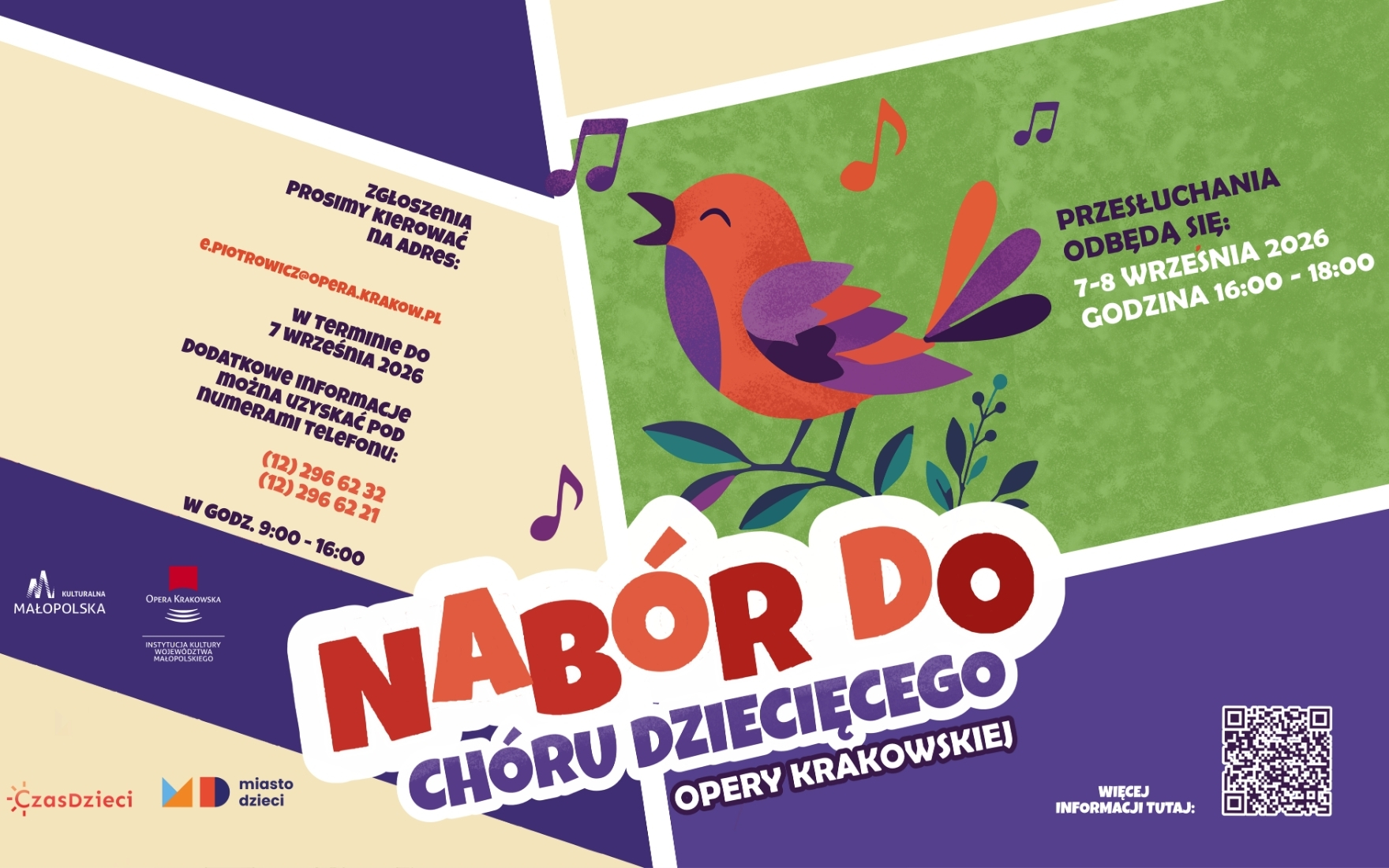 Nabór do Chóru Dziecięcego Opery Krakowskiej - sezon artystyczny 2026/2027